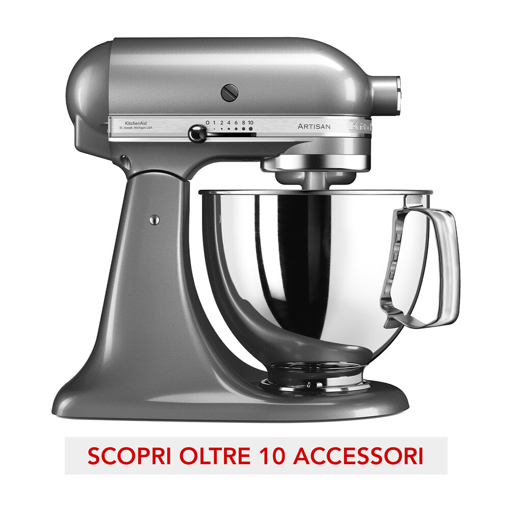  IMPASTATRICE PLANETARIA KITCHENAID 5KSM125PSECU, capacità della ciotola 4,8 l, 300 W, Argento medaglia, image number 2