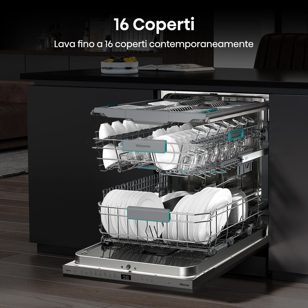 LAVASTOVIGLIE INCASSO Incasso built-in (BI) HV16A, Programmi 8, Dimensioni: L 59,8 cm, A 81,6 cm, P 55,5 cm, Rumorosit&agrave; 43 dB(A), Consumo di acqua 9,5 l, Bianco, Classe A - PRMG GRADING ROBN - 10%, image number 16