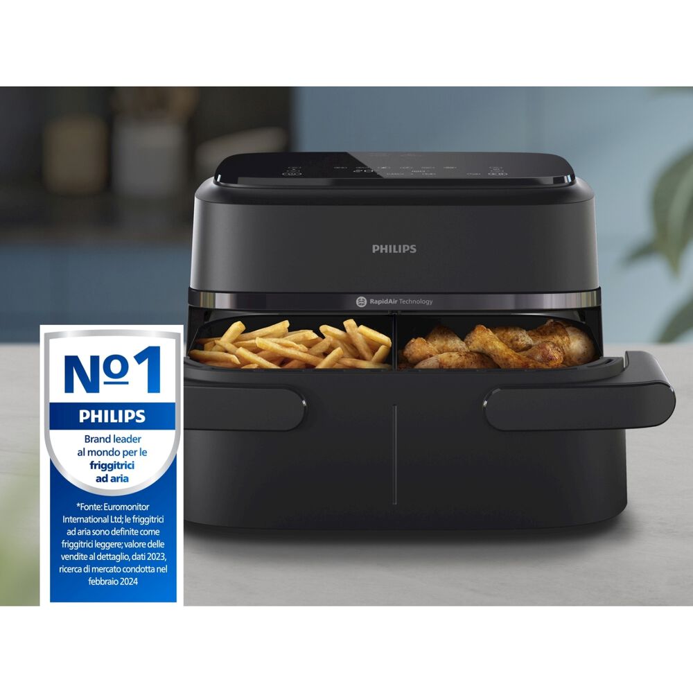 Airfryer Serie 1000 doppio cestello 7.1L NA150/00, image number 5