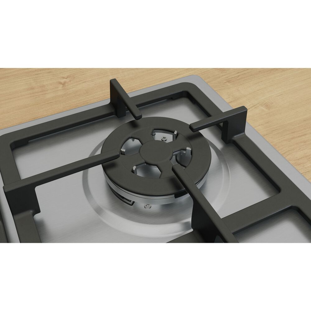 BOSCH PGH6B5K90 PIANO COTTURA GAS, 4 zone di cottura, dimensioni: L 58,2 cm, P 52 cm, piano in Acciaio inossidabile, Acciaio Inox - PRMG GRADING ROBN - 10%, image number 3