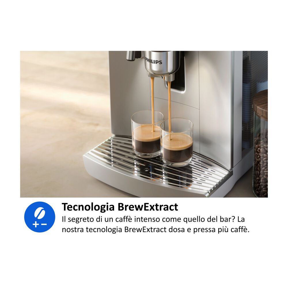 MACCHINA CAFF&Egrave; AUTOMATICA PHILIPS Caf&eacute; Aromis EP8757/20, Pressione pompa 15 bar, Potenza 1500 W, Programmi Espresso, Caff&egrave;, Cappuccino, Latte Macchiato, Caffellatte, Americano, Caff&egrave; crema, Ristretto, Espresso Lungo, Flat White, Acqua calda, Latte caldo, Schiuma di latte., Funzione Regolazione macinatura, Programma pulizia, Argento / Bianco - PRMG GRADING OOCN - 15%, image number 12