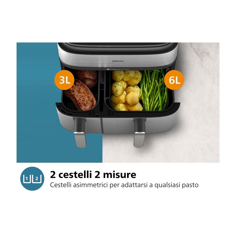 Airfryer Serie 5000 da 9L cottura vapore NA555/00, image number 8