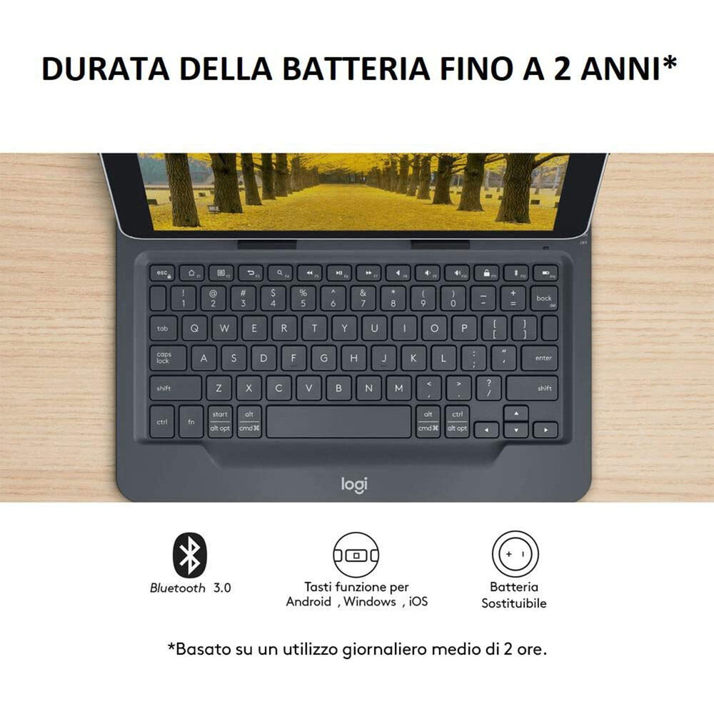CUSTODIA CON TASTIERA LOGITECH UNIVERSAL FOLIO, image number 3