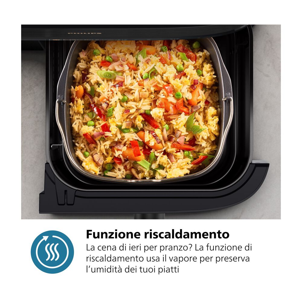 Airfryer Serie 5000 da 9L cottura vapore NA552/00, image number 2