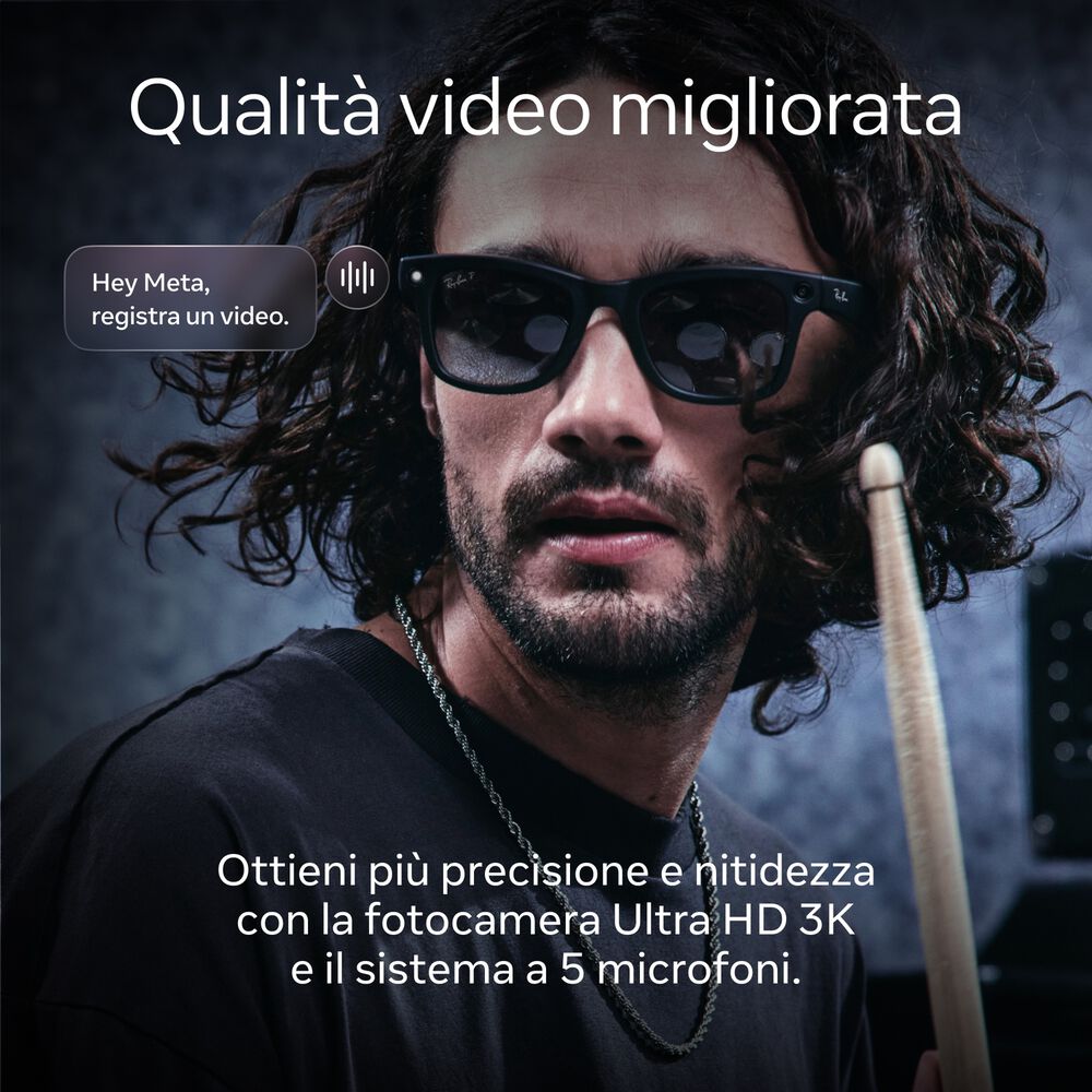 Ray-Ban | Meta Headliner (Gen 2)-Nero lucido, Lenti verde grafite Transitions&reg; - PRMG GRADING OOBN - 10%, image number 3