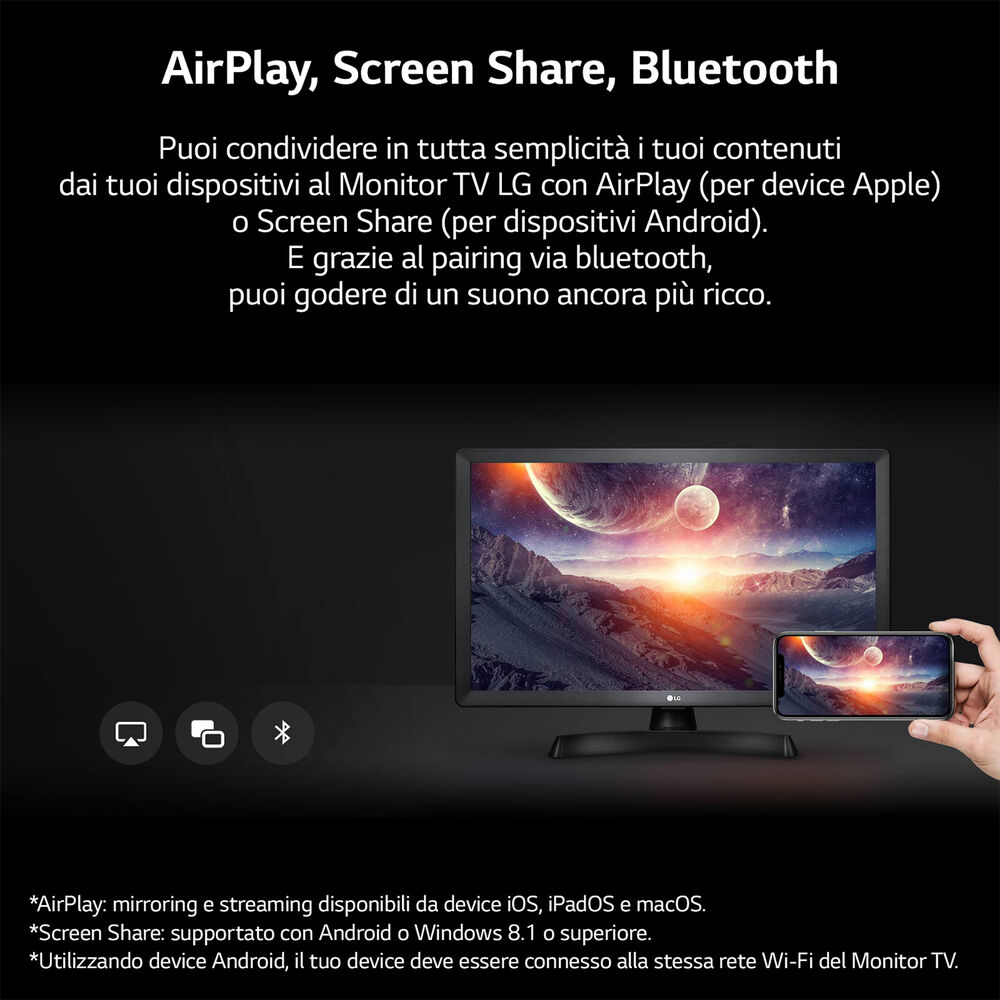 LG 24TQ510S Monitor TV smart MONITOR LED, SMART TV, 23,6 ", LED, HD, Processore Alpha 5, Nero, Classe E - PRMG GRADING OOCN - 15%, image number 4