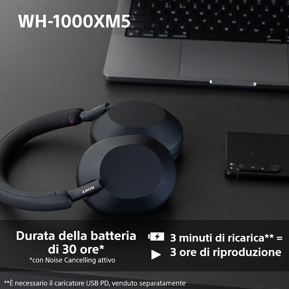 WH1000XM5B CUFFIE WIRELESS, black, image number 2