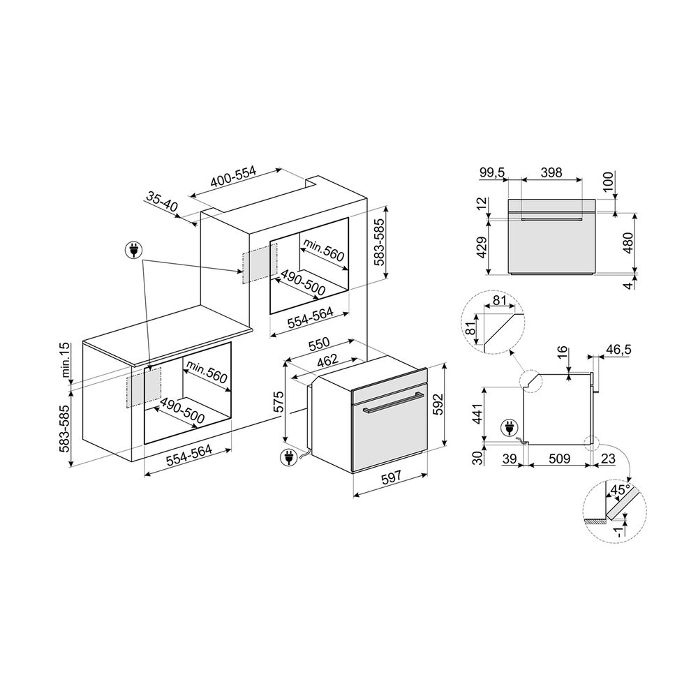 SMEG SFP6401TVX1 FORNO INCASSO Capacit&agrave; 70 l, dimensoni: L 59,7 cm-A 59,2 cm-P 54,8 cm, inox, classe A+ - PRMG GRADING ROBN - 10%, image number 2