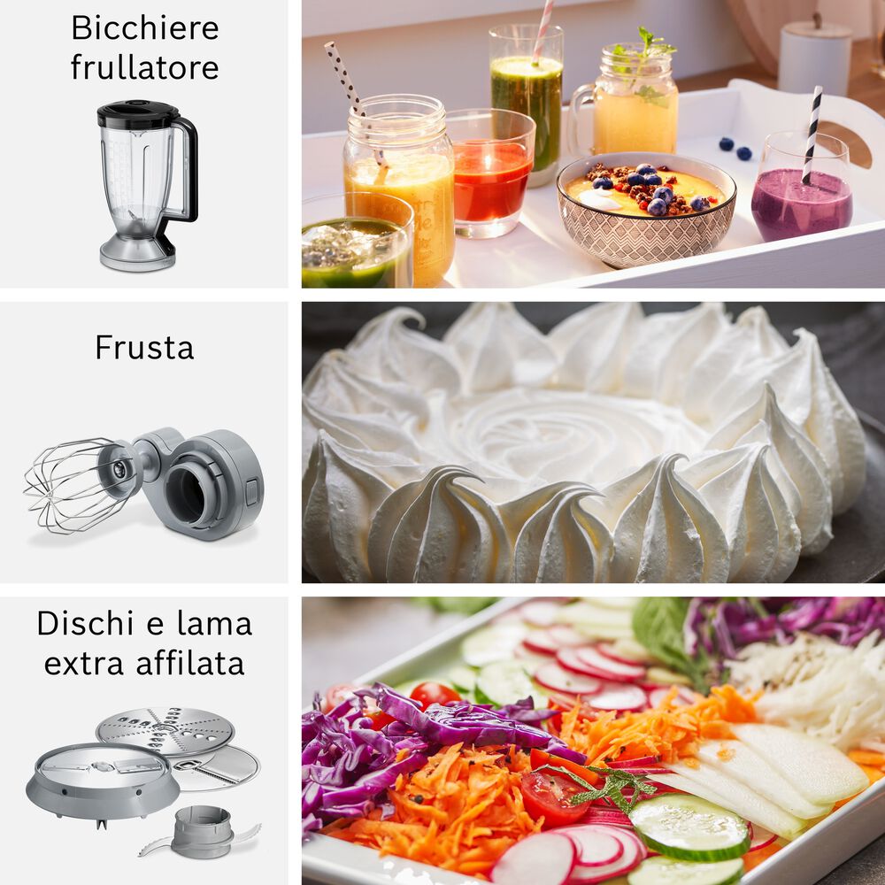  ROBOT DA CUCINA BOSCH MC812M844, capacit&agrave; della ciotola 3,9 Liter, 1250 W, Nero/Inox, image number 11