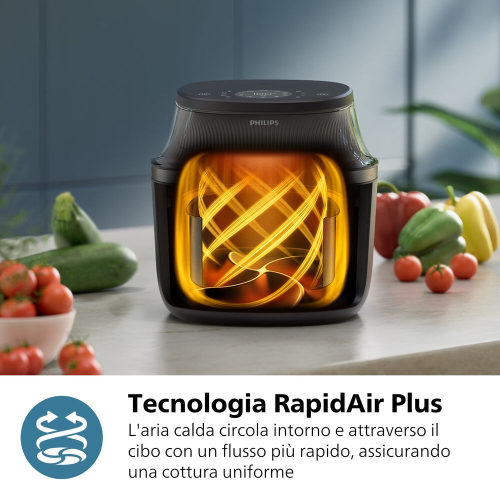 Airfryer Serie 3000 da 4.2L NA322/00 FRIGGITRICE AD ARIA, capacit&agrave; 4,2 l, Max potenza 1400 W, 12 programmi, da 40 &deg;C a 200 &deg;C, Nero/Bronzo - PRMG GRADING OOCN - 15%, image number 8