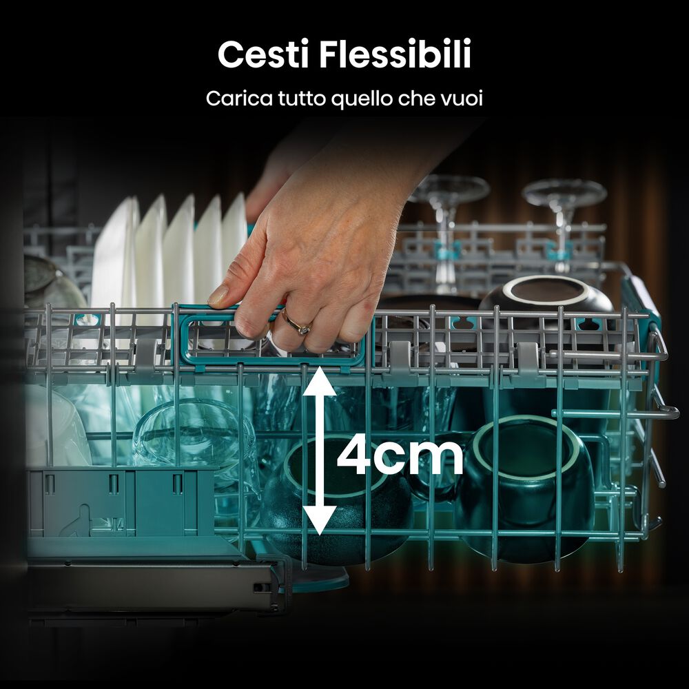 LAVASTOVIGLIE INCASSO Incasso built-in (BI) HISENSE HV693A65AD, Programmi 7, Dimensioni: L 59,5 cm, A 81,6 cm, P 55,5 cm, Rumorosit&agrave; 41 dB(A), Consumo di acqua 9,5 l, Bianco, Classe A - PRMG GRADING ROCN - 15%, image number 2