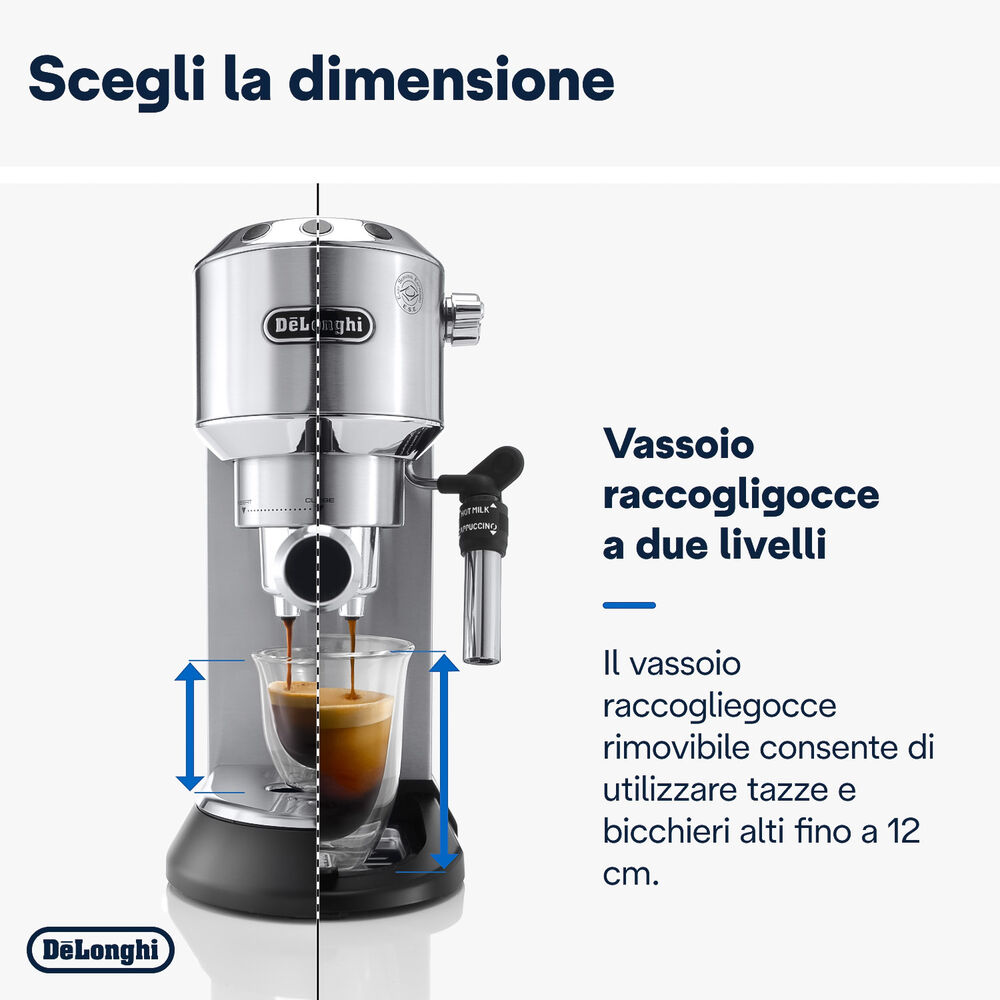 M/CAFFE' ESPRESSO DE LONGHI Dedica EC685.M, 1350 W, Metal, image number 4
