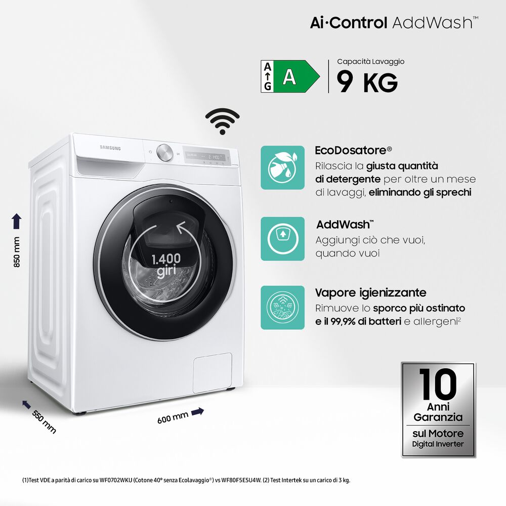 WW90T684DLH ADDWASH LAVATRICE, Caricamento frontale, 9 kg, 55 cm, Classe A, image number 1