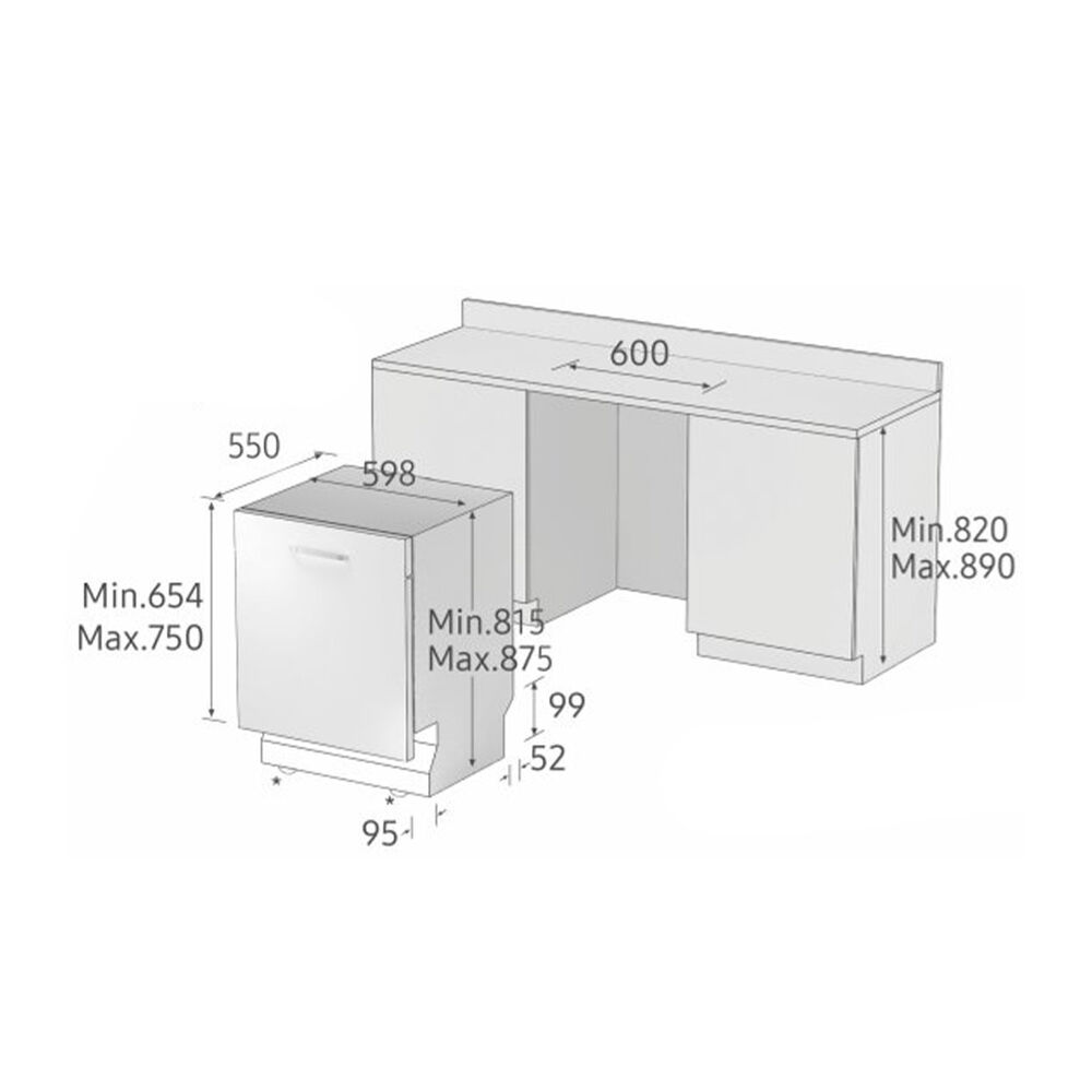 DW60A8050BB/ET LAVASTOVIGLIE INCASSO, 59,8 cm, Classe C, image number 6