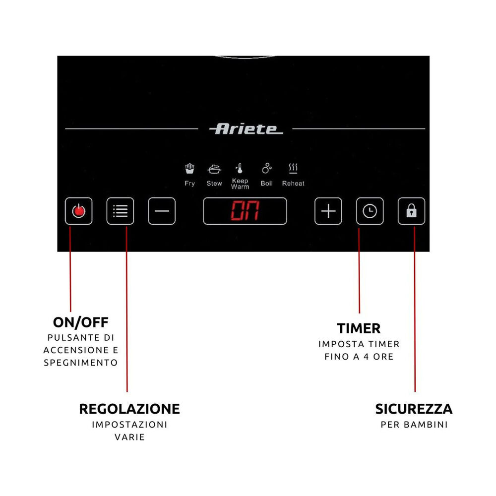PIASTRA A INDUZIONE PIASTRA INDUZIONE SINGOLA, Assorbimento potenza 2000 W, Zone di cottura 1, Dimensione prima piastra di cottura 28 mm, Nero - PRMG GRADING OOBN - 10%, image number 1