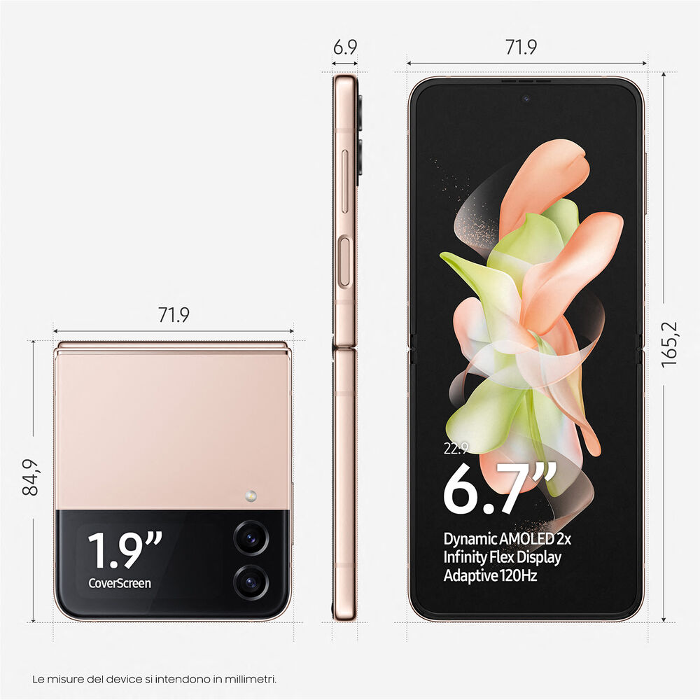 Galaxy Z Flip4, 128 GB, Pink Gold, image number 1