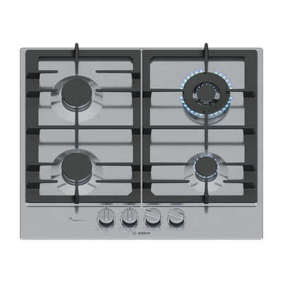 BOSCH PCH6A5I90 PIANO COTTURA GAS, 4 zone di cottura, dimensioni: L 58,2 cm, P 52 cm, piano in Acciaio inossidabile, Acciaio Inox - PRMG GRADING ROCN - 14.99%