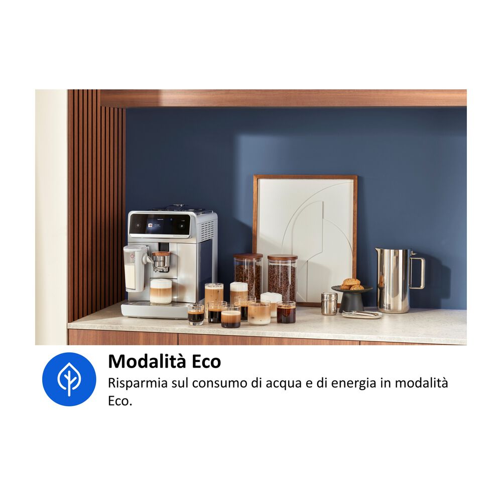 MACCHINA CAFF&Egrave; AUTOMATICA PHILIPS Caf&eacute; Aromis EP8757/20, Pressione pompa 15 bar, Potenza 1500 W, Programmi Espresso, Caff&egrave;, Cappuccino, Latte Macchiato, Caffellatte, Americano, Caff&egrave; crema, Ristretto, Espresso Lungo, Flat White, Acqua calda, Latte caldo, Schiuma di latte., Funzione Regolazione macinatura, Programma pulizia, Argento / Bianco - PRMG GRADING OOCN - 15%, image number 9