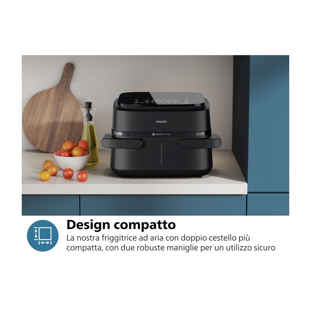 Airfryer Serie 1000 doppio cestello 7.1L NA150/00, image number 12