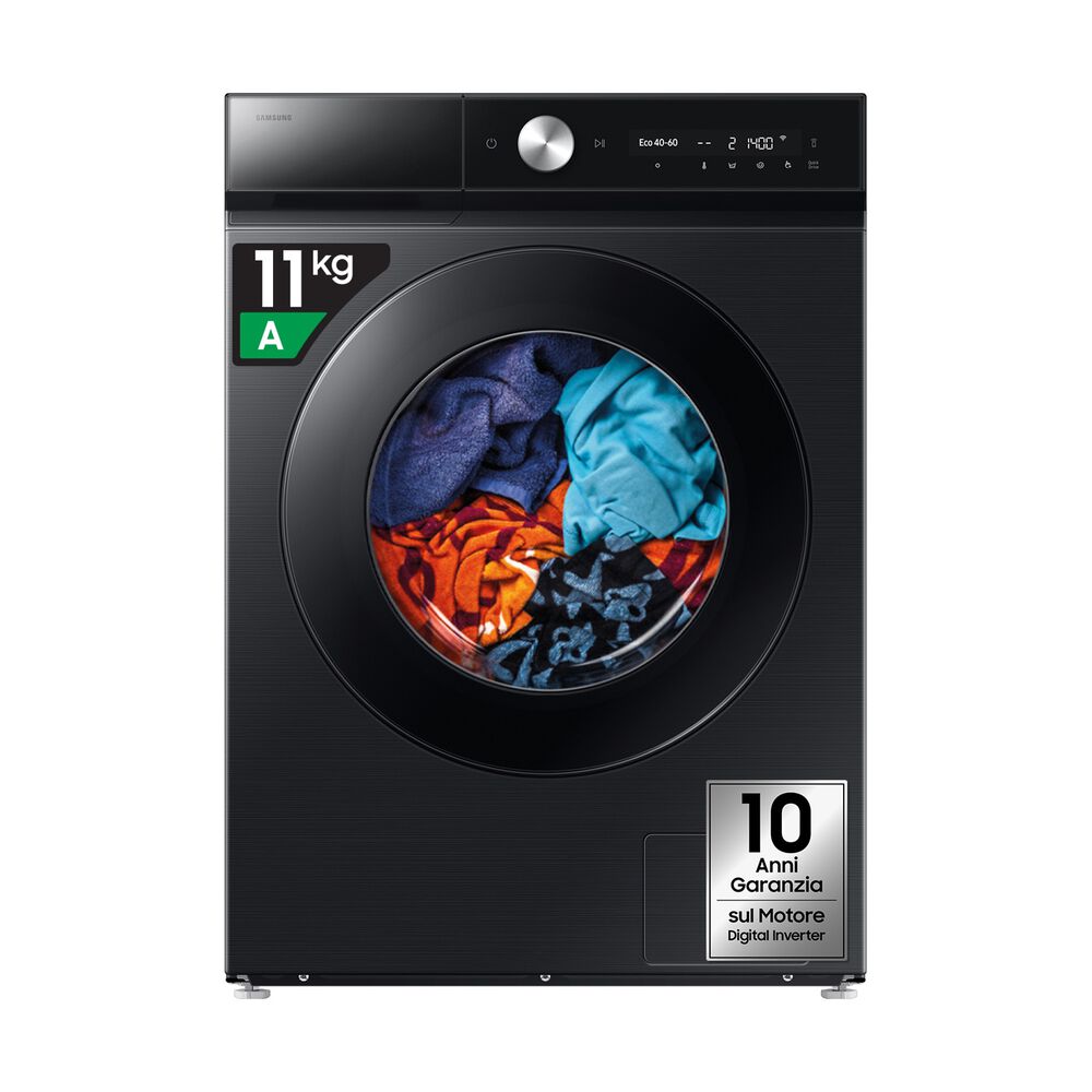 WW11DB8B95GBU3 LAVATRICE, Caricamento frontale, 11 kg, 25 programmi, Profondit&agrave; 60 cm, Giri 1400 rpm, Nero, livello rumorosit&agrave; centrifuga 72 dB(A), Classe A - PRMG GRADING ROBN - 10%, image number 0