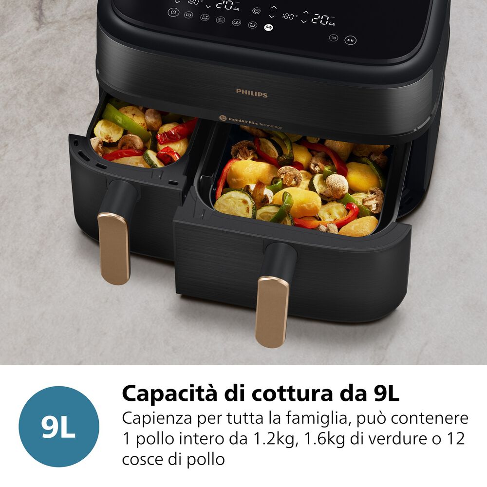 Airfryer Serie 5000 da 9L cottura vapore NA552/00, image number 9