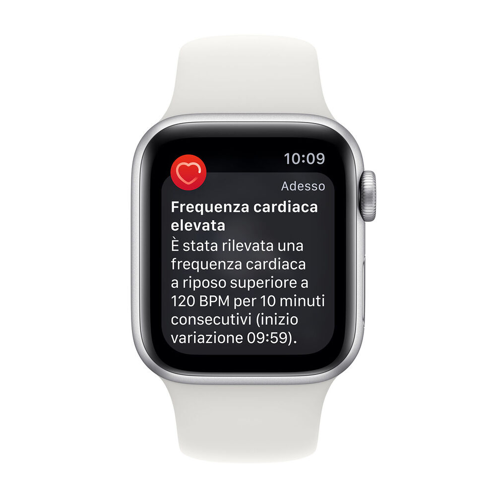 Watch SE GPS + Cellular 40mm Cassa in alluminio color argento con Cinturino Sport Bianco - Regular (2&ordf; Generazione), image number 3