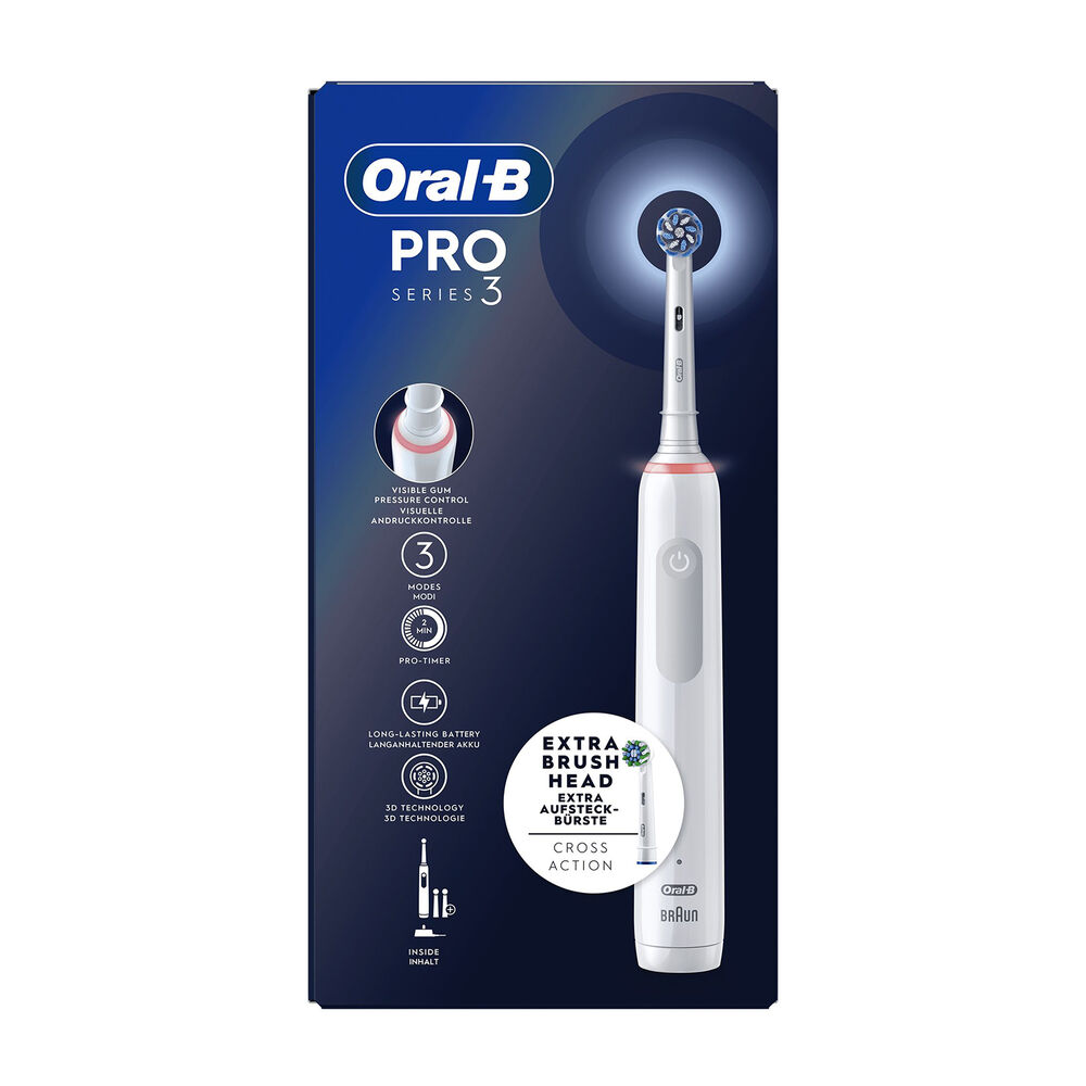 Oral-B PRO 600 CrossAction Spazzolino Elettrico - Bianco/Blu