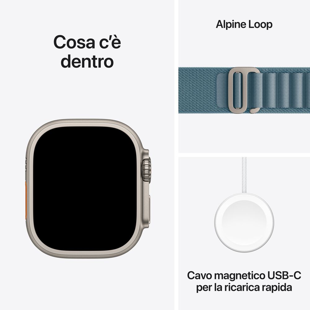 Watch Ultra 3 GPS + Cellular, Cassa in titanio naturale (49 mm) con Alpine Loop blu chiaro-Small - PRMG GRADING ROBN - 10%, image number 7