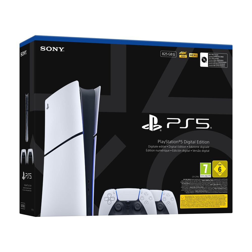 PS5 Digital + 2 DualSense, image number 1