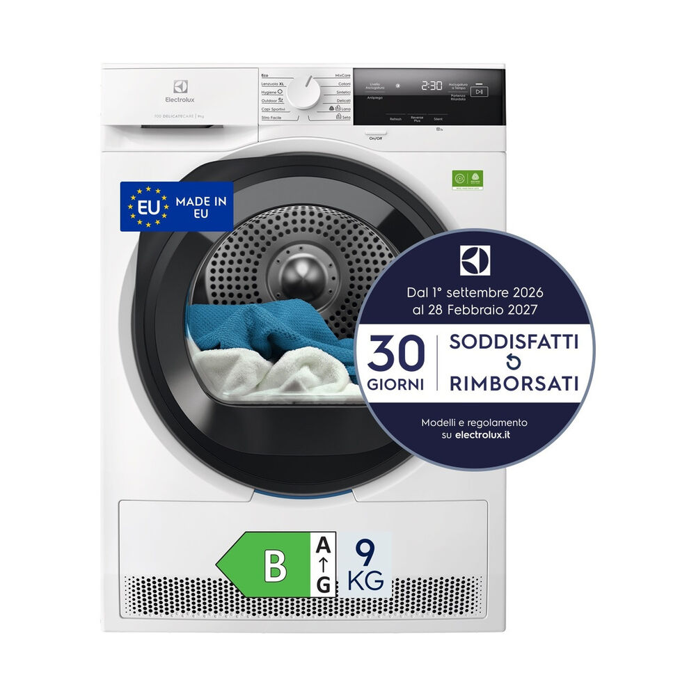 Asciugatrice EW7H39B, a pompa di calore, 9 kg, profondit&agrave; 63,6 cm, Filtro EasyClean, SensiCare, Classe B - PRMG GRADING ROBN - 10%, image number 1