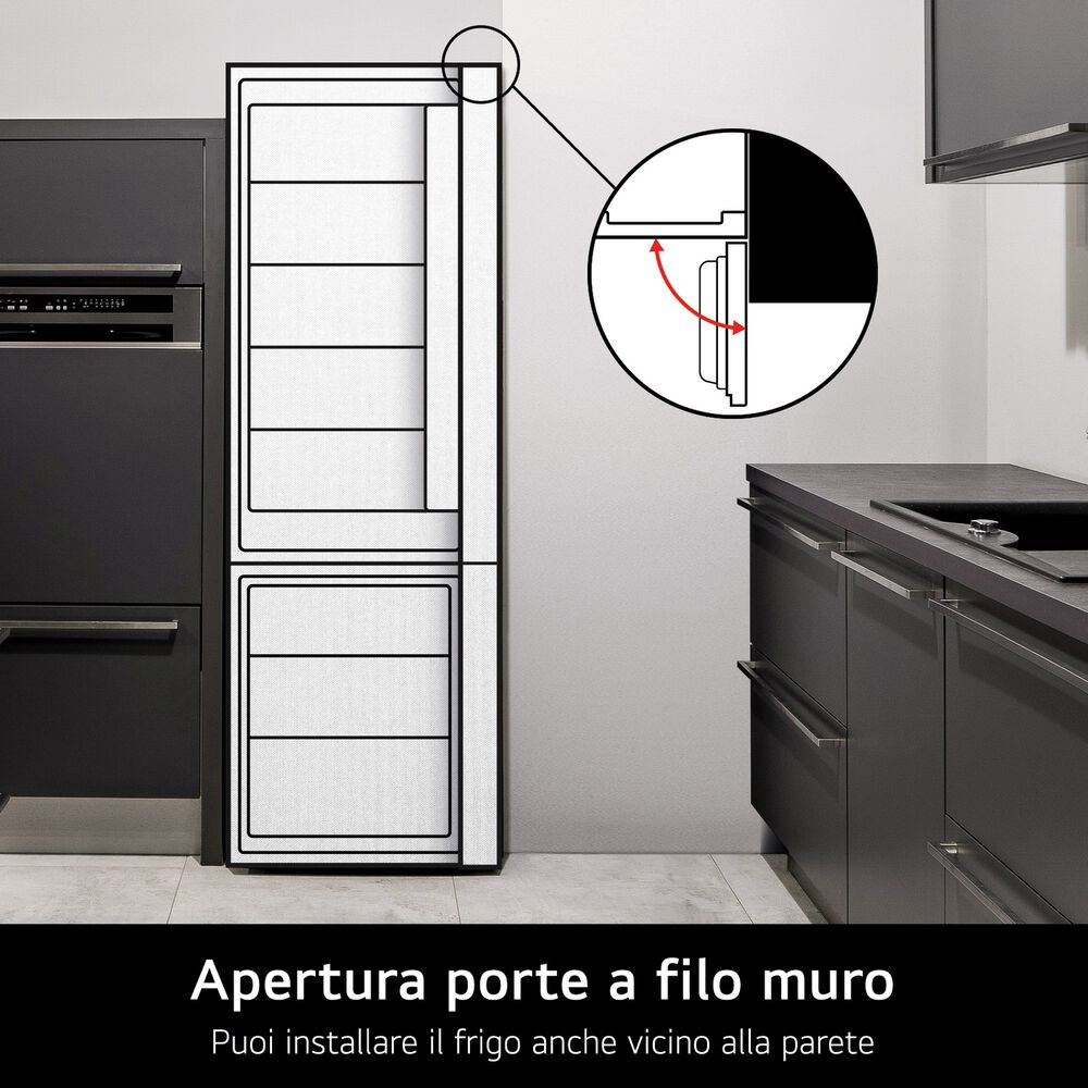 FRIGORIFERO COMBINATO LG GBBSJ20DPY, Capacit&agrave; netta totale 375 l, Rumorosit&agrave;: 35 dB(A), LAN wireless, 2 ripiani, Dimensioni: L 59,7 cm A 203 cm P 67,4 cm, Prime Silver, Classe D - PRMG GRADING ROBN - 10%, image number 14