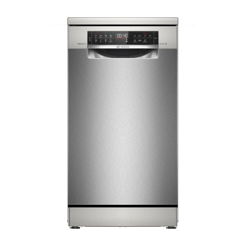 LAVASTOVIGLIE Libera installazione (FS) SPS6EMI21E, Programmi 8, Dimensioni: L 45 cm, A 84,5 cm, P 60 cm, Rumorosit&agrave; 44 dB(A), Consumo di acqua 8,7 l, Acciaio spazzolato anti-impronta, Classe B - PRMG GRADING ROBN - 10%, image number 0