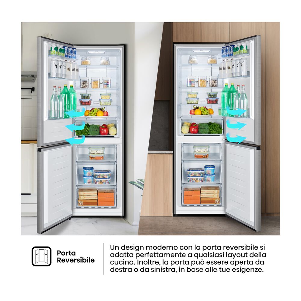FRIGORIFERO COMBINATO RB390N4CCD1, Capacit&agrave; netta totale 304 l, Rumorosit&agrave;: 36 dB(A), 4 ripiani, Dimensioni: L 59,5 cm A 186 cm P 59 cm, Inox, Classe D - PRMG GRADING ROBN - 10%, image number 10
