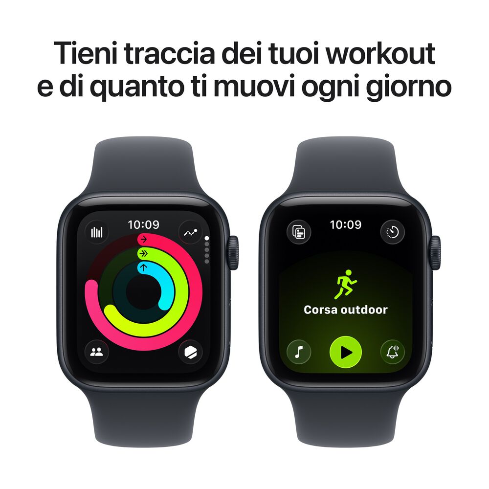 APPLE Watch SE 3 GPS, Cassa 44 mm in alluminio mezzanotte con Cinturino Sport mezzanotte-S/M - PRMG GRADING ROBN - 10%, image number 5