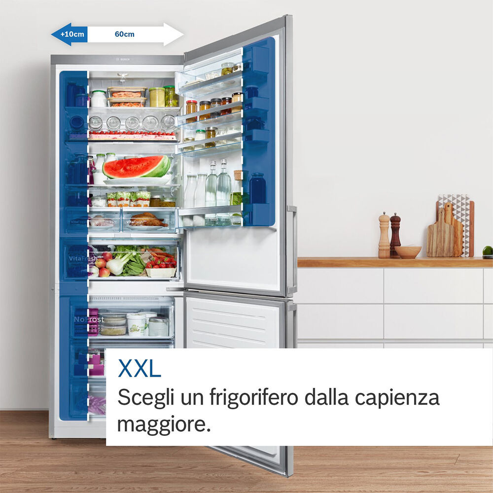 FRIGORIFERO COMBINATO KGN497WDF, Capacit&agrave; netta totale 440 l, Rumorosit&agrave;: 35 dB(A), 4 ripiani, Dimensioni: L 70 cm A 203 cm P 66,7 cm, Bianco, Classe D - PRMG GRADING ROCN - 14.99%, image number 5