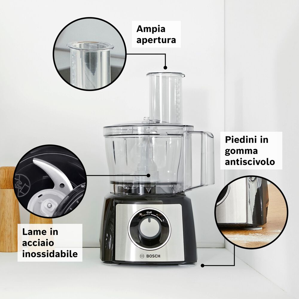  ROBOT DA CUCINA BOSCH MCM3501M, capacit&agrave; della ciotola 2,3 Liter, 800 W, Nero/Inox, image number 10
