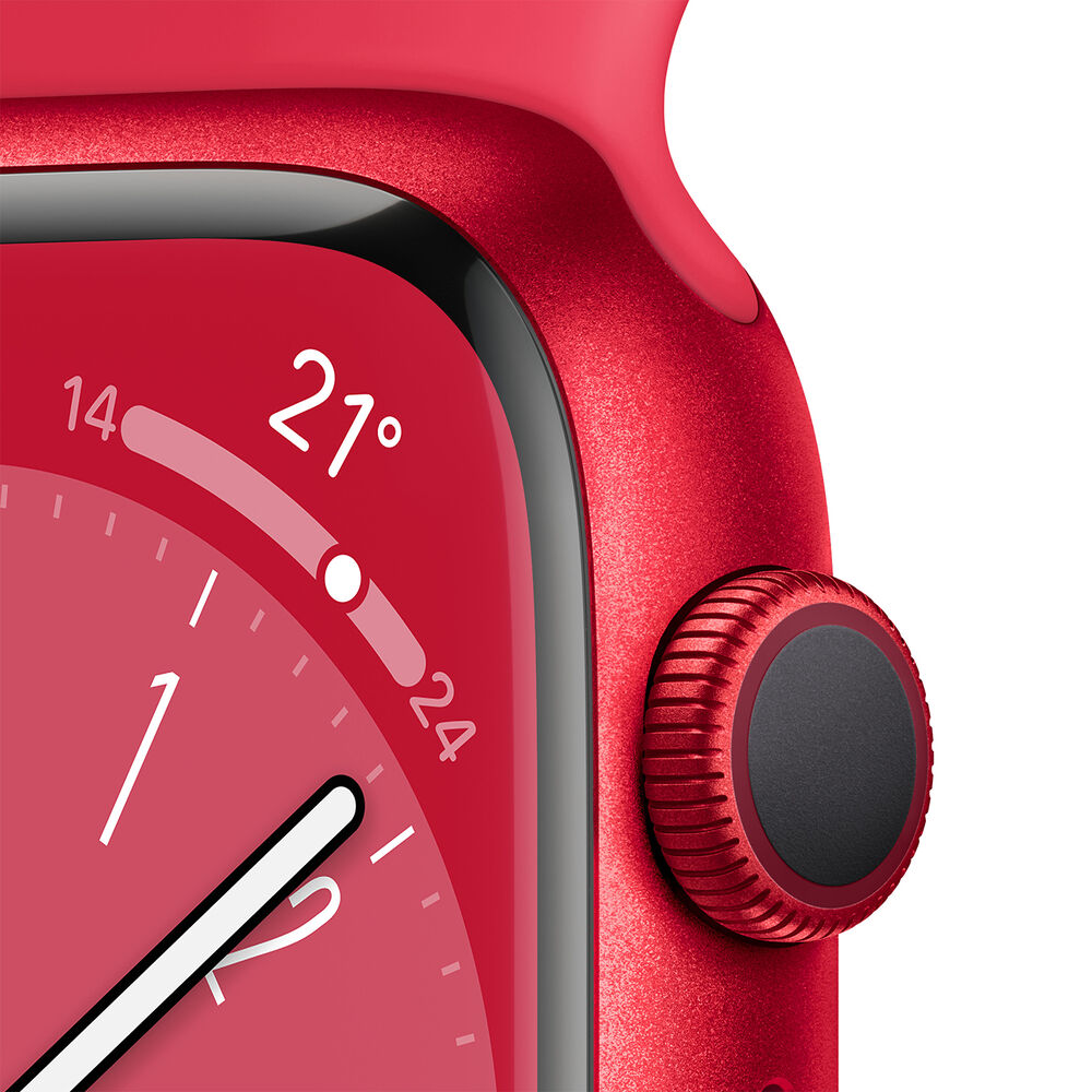 Watch Series 8 GPS 41mm Cassa in alluminio (PRODUCT)RED con Cinturino Sport (PRODUCT)RED - Regular, image number 3