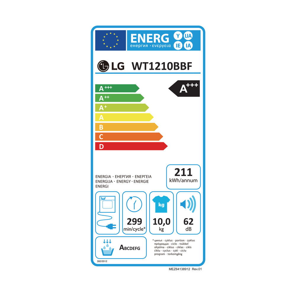 WashTower WT1210BBF LAVASCIUGA, Caricamento frontale, capacit&agrave; lavaggio 12 kg, capacit&agrave; asciugatura 10 kg, 10 programmi, Profondit&agrave; 66 cm, Giri 1400 rpm, Platinum Black, Classe A - PRMG GRADING ROCN - 14.99%, image number 5