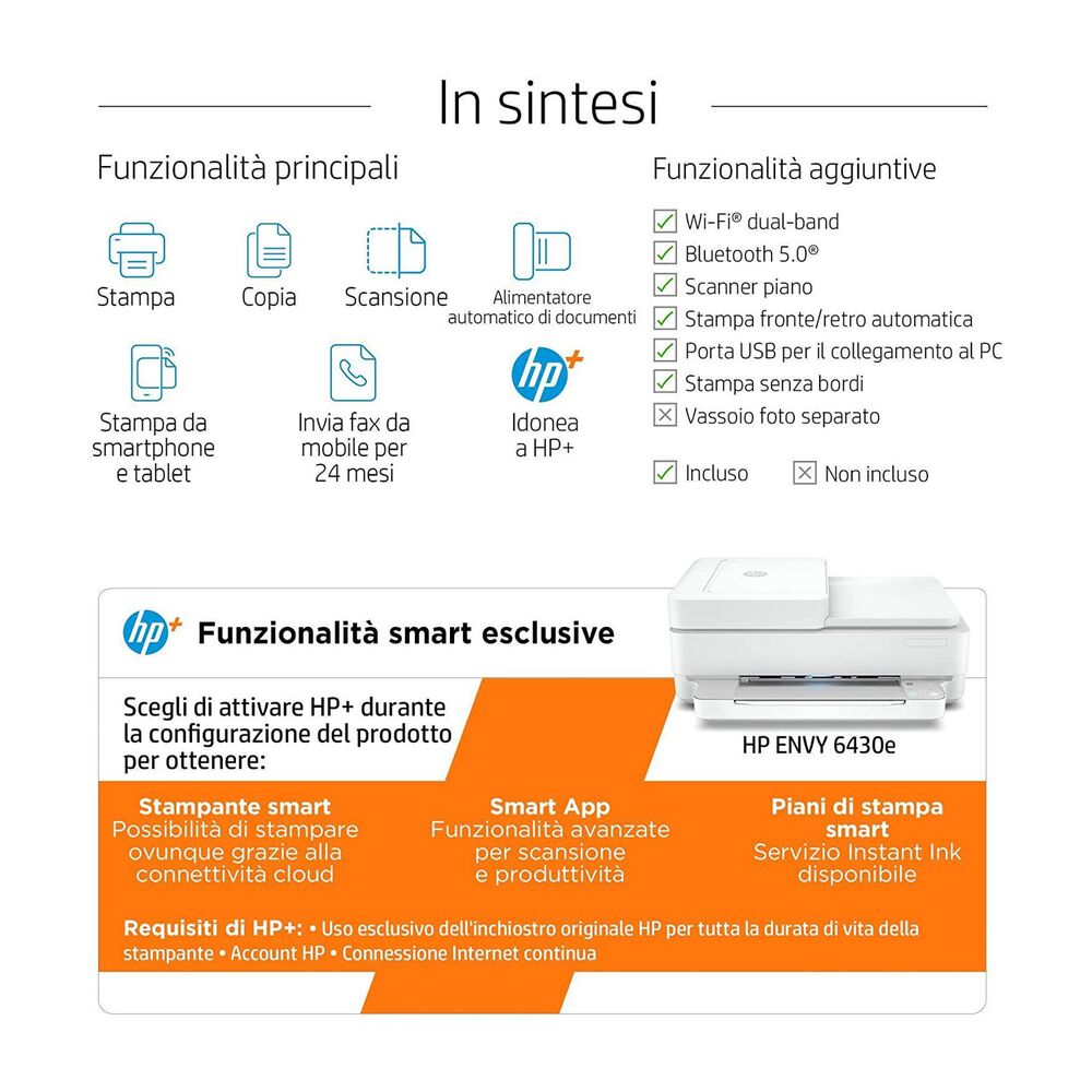 STAMPANTE INKJET ENVY 6430e HP+, Inkjet, image number 5