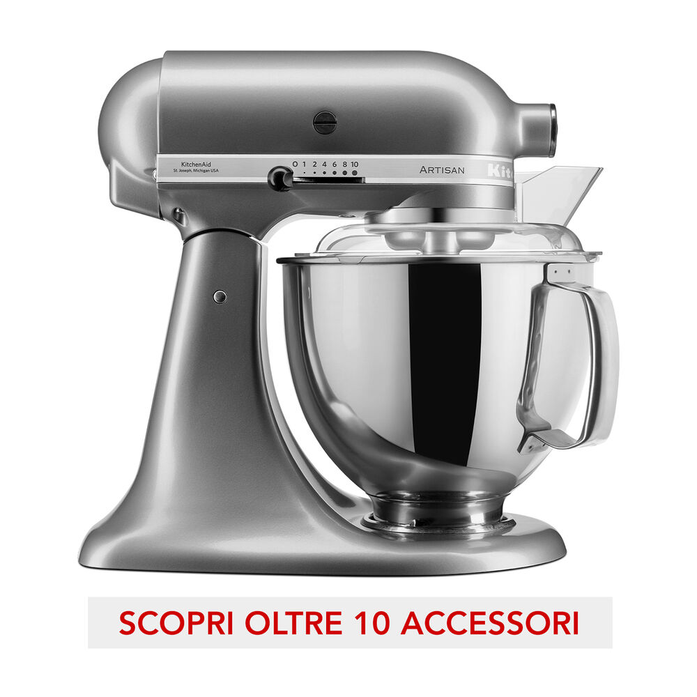  IMPASTATRICE PLANETARIA KITCHENAID 5KSM175PSECU, capacità della ciotola 4,8 l, 300 W, SILVER, image number 1