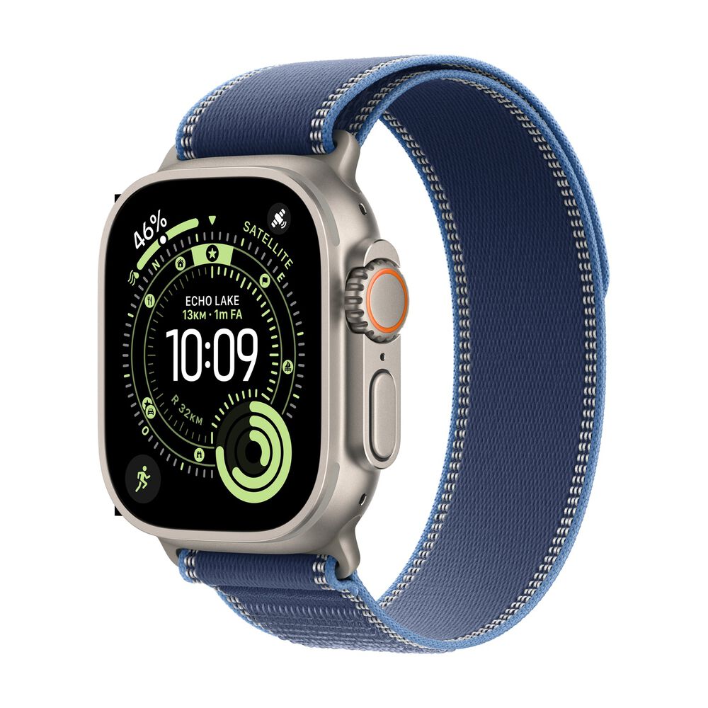 APPLE Watch Ultra 3 GPS + Cellular, Cassa in titanio naturale (49 mm) con Trail Loop blu/blu acceso-M/L - PRMG GRADING ROBN - 10%, image number 0