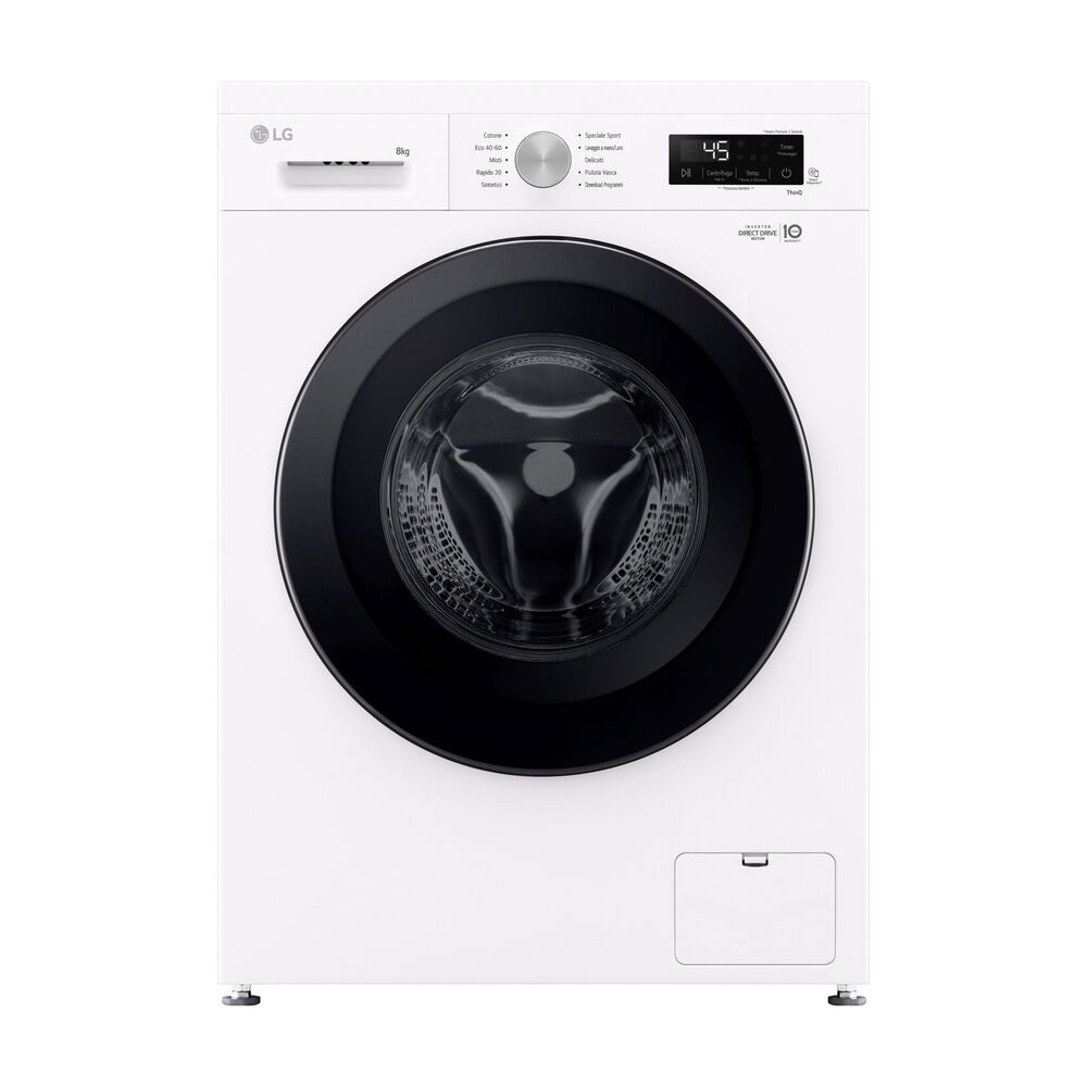 LG F4NX1008NWK Serie X1 LAVATRICE, Caricamento frontale, 8 kg, 10 programmi, Profondit&agrave; 55 cm, Giri 1400 rpm, ivory White, livello rumorosit&agrave; centrifuga 75 dB(A), Classe A  - PRMG GRADING ROAN - 5%, image number 1