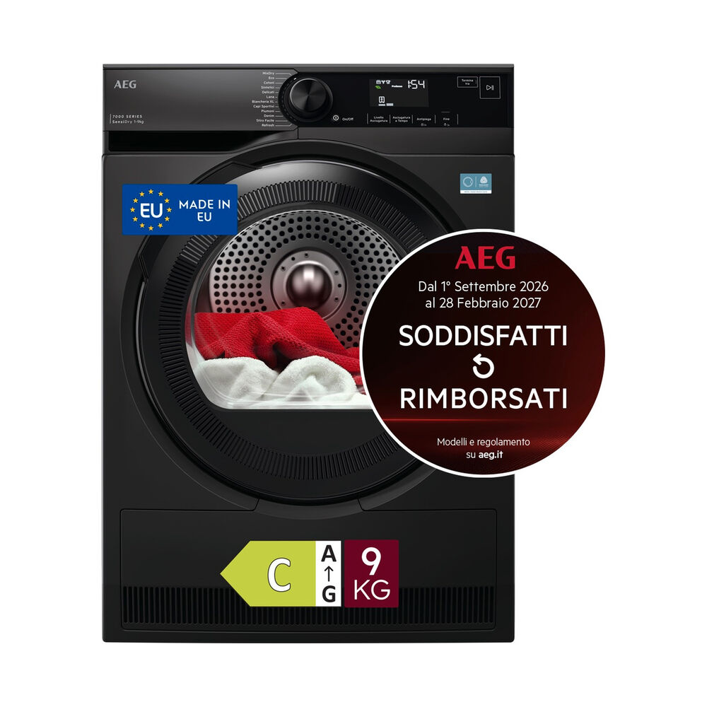 ASCIUGATRICE TR7HD93B A pompa di calore, 9 kg, profondit&agrave; 63,6 cm, 64 dB(A), Nero, Classe C - PRMG GRADING ROCN - 15%, image number 1