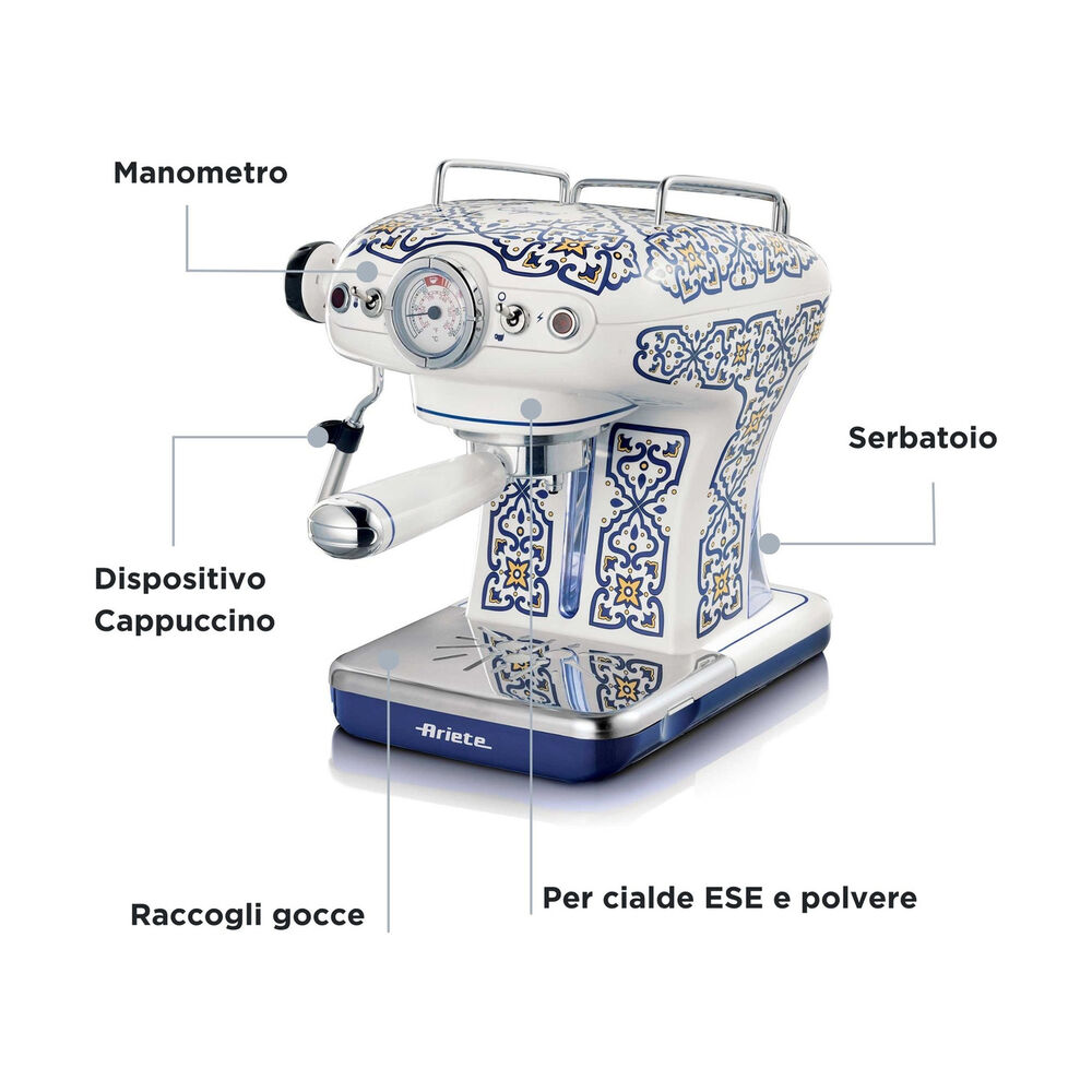 MACCHINA CAFF&Egrave; ESPRESSO ESPRESSO CAPRI, Compatibile con Macinato e Cialde, Pressione pompa 15 bar, Potenza 850 W, Serbatoio acqua 0,9 l, MULTICOLORE - PRMG GRADING OOBN - 10%, image number 4