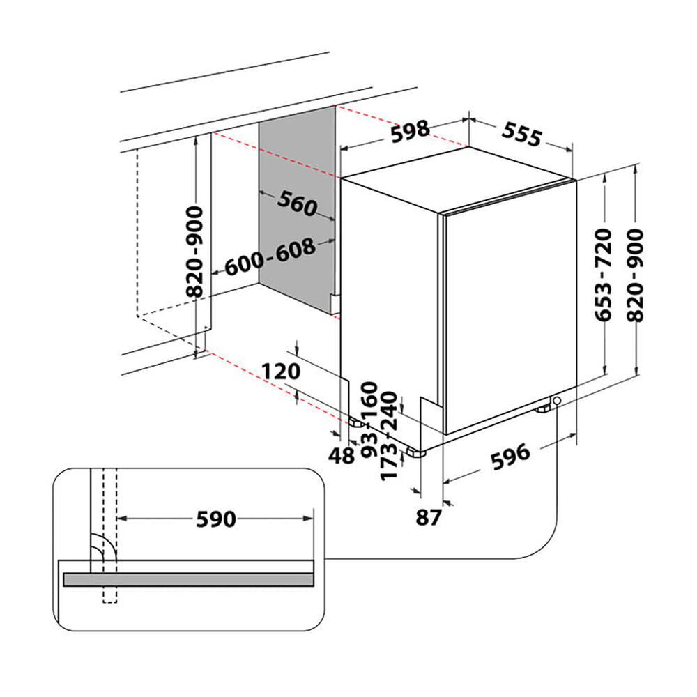 HIC 3C26N WF LAVASTOVIGLIE INCASSO, 59,8 cm, Classe E, image number 6