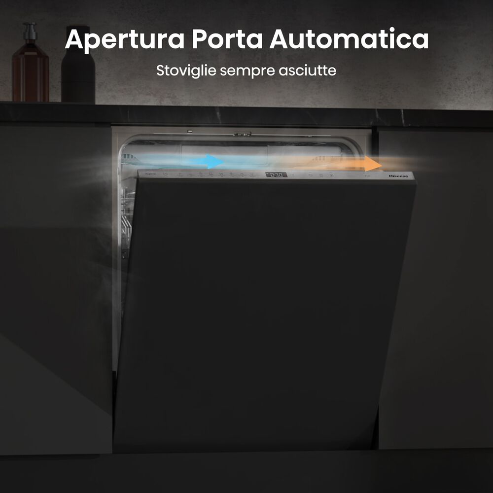 LAVASTOVIGLIE INCASSO Incasso built-in (BI) HISENSE HV693A65AD, Programmi 7, Dimensioni: L 59,5 cm, A 81,6 cm, P 55,5 cm, Rumorosit&agrave; 41 dB(A), Consumo di acqua 9,5 l, Bianco, Classe A  - PRMG GRADING ROAN - 5%, image number 8