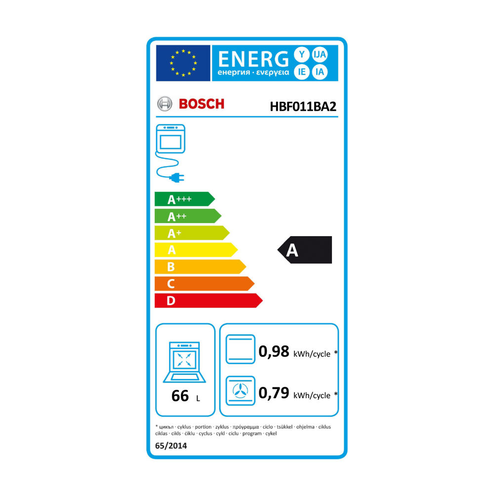 HBF011BA2 FORNO INCASSO Capacit&agrave; 66 l, dimensoni: L 59,4 cm-A 59,5 cm-P 54,8 cm, Nero, classe A - PRMG GRADING ROBN - 10%, image number 8