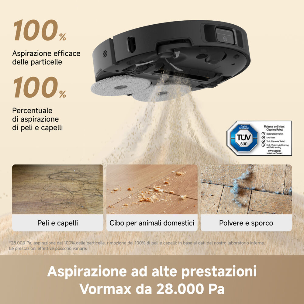 ROBOT ASPIRAPOLVERE L50VIM Ultra AE , Potenza 600 W, Lavapavimenti, Autonomia fino a 260 min, Sensore di superficie, Spazzola laterale, Base di carica, Nero - PRMG GRADING OOBN - 10%, image number 11
