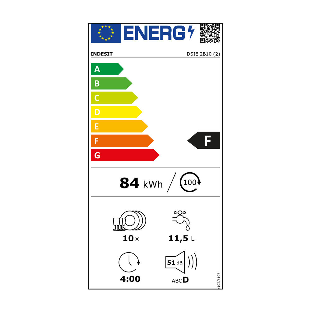 DSIE 2B10 LAVASTOVIGLIE INCASSO, 44,8 cm, Classe F, image number 4