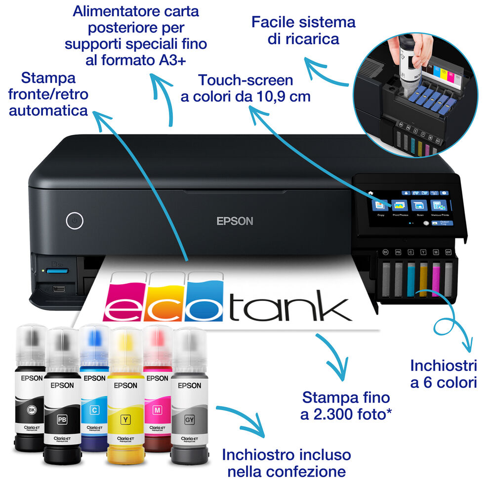 STAMPANTE INKJET ECOTANK ET-8550, Inkjet, image number 4